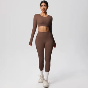 Seamless Stretchy Yoga Set with High Waist Leggings