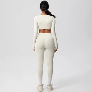 Seamless Stretchy Yoga Set with High Waist Leggings