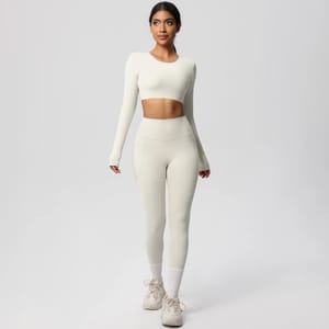 Seamless Stretchy Yoga Set with High Waist Leggings