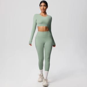 Seamless Stretchy Yoga Set with High Waist Leggings
