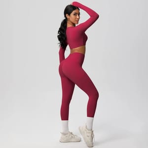 Seamless Stretch Yoga Set with High Waist Leggings & Top