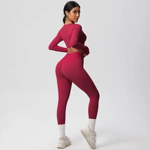Seamless Stretch Yoga Set with High Waist Leggings & Top