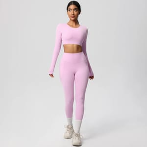 Seamless Stretch Yoga Set with High Waist Leggings & Top