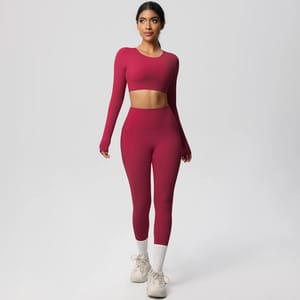 Seamless Stretch Yoga Set with High Waist Leggings & Top