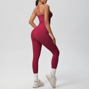 Crossover Back Halter Yoga Top Set for Fitness Training