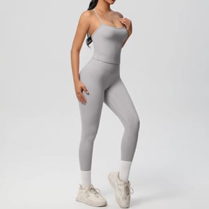 Crossover Back Halter Yoga Top Set for Fitness Training