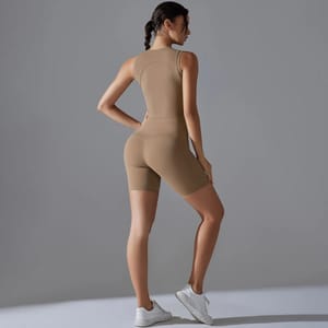 Women's Athletic Crop Top and High Waist Workout Shorts Set