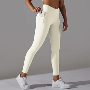 High Waist Crossover Leggings with Pockets for Active Women