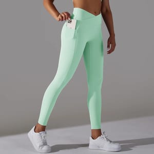 High Waist Crossover Leggings with Pockets for Active Women
