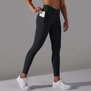 High Waist Crossover Leggings with Pockets for Active Women
