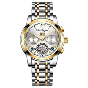Elegant Mechanical Tourbillon Watch with Luminous Display & Date