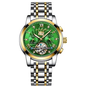 Luxury Automatic Tourbillon Watch with Luminous Skeleton Dial