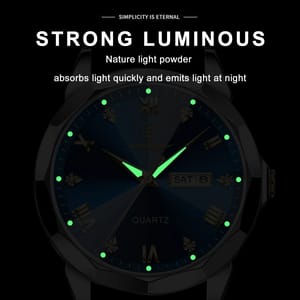 Elegant Stainless Steel Men's Watch with Date and Luminous Dial Poedagar - Men's Dress Watches 2