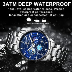 Stylish Chronograph Quartz Watch with Date and Luminous Hands Poedagar - Men's Dress Watches 1