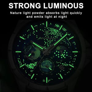 Stylish Chronograph Quartz Watch with Date and Luminous Hands Poedagar - Men's Dress Watches 2