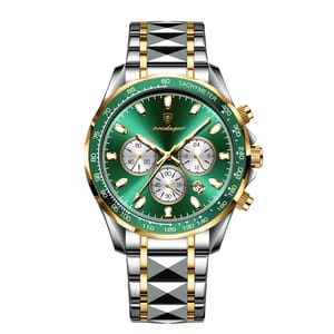 Bold Stainless Steel Chronograph Watch with Luminous Display