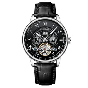 Luxury Tourbillon Mechanical Watch with Calendar and Luminous Dial