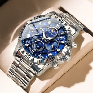 Elegant Chronograph Stainless Steel Men's Watch with Luminous Display Elegant Chronograph Stainless Steel Men's Watch with Luminous Display