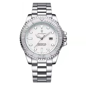 Stylish Stainless Steel Quartz Watch with Luminous Display