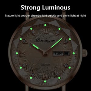 Elegant Stainless Steel Women's Watch with Date and Week Display Poedagar - Women's Dress Watches 3