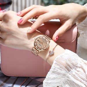 Elegant Stainless Steel Women's Watch with Date and Week Display Poedagar - Women's Dress Watches 4