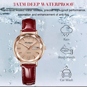 Elegant Ultra-Thin Leather Watch with Luminous Quartz Movement Poedagar - Women's Dress Watches 2