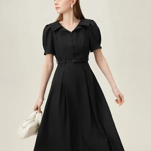 Elegant Origami Lapel A-Line Dress for Formal Occasions Elegant Origami Lapel A-Line Dress for Formal Occasions