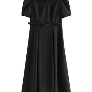 Elegant Origami Lapel A-Line Dress for Formal Occasions Elegant Origami Lapel A-Line Dress for Formal Occasions