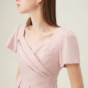 Elegant White A-Line Dress for Women Summer Office Style