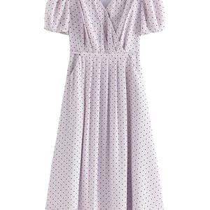 Elegant V-Neck Polka Dot A-Line Dress for Women Summer