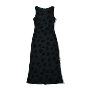 Chic Sleeveless Floral Mesh Midi Dress with Fit-and-Flare Silhouette Chic Sleeveless Floral Mesh Midi Dress with Fit-and-Flare Silhouette