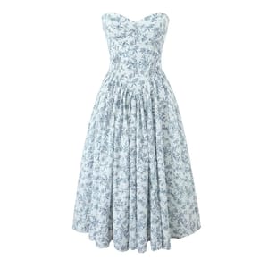 Elegant Floral Strapless Fit-and-Flare Dress for Summer Parties