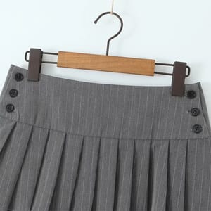 Chic Y2K Pinstripe Pleated Mini Skirt with Low Waist Yenkye - Women's Mini Skirts 2