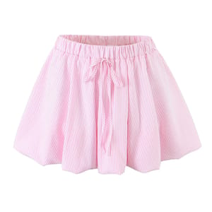 Vintage Pink Striped Mini Skirt for Women, Summer Casual Look Yenkye - Women's Mini Skirts