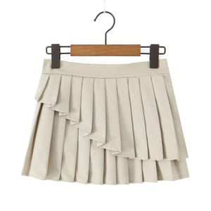 Trendy Irregular Pleated Mini Skirt with Side Zipper