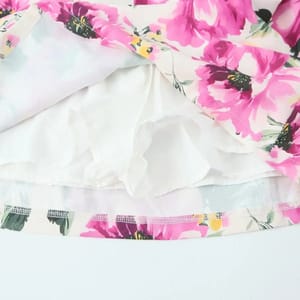 Vintage Boho Floral Mini Skirt with Asymmetrical Hemline