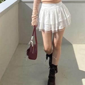 Chic Mesh Patchwork A-Line Mini Skirt with High Waist