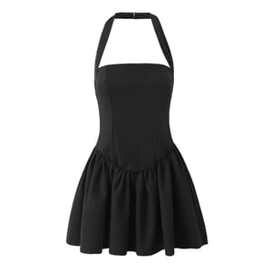 Backless Halter A-Line Mini Dress for Summer Parties