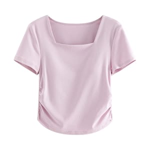 Women's Square Collar Short-Sleeve Elegant Summer T-Shirt