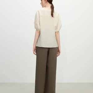 Summer Apricot Essential Minimalist Loose Fit Short-Sleeve Blouse