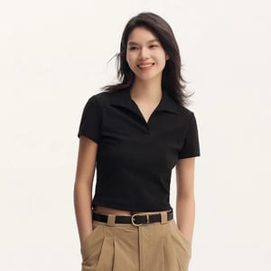 Stylish Slim Fit Knitted Polo Shirt for Women – Summer Essential