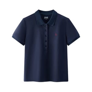 Chic Slim Fit Embroidered Polo Shirt for Women – Summer Casual Style