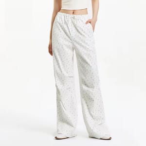 Floral Print Wide-Leg Pants – Sweet Summer Style with Drawstring Waist
