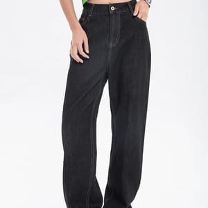 High Waist Wide Leg Black Jeans for Women Casual Vintage Look