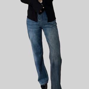 High Waist Stretch Straight Leg Jeans for Women Vintage Streetwear