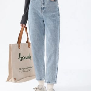 Vintage High Waist Harem Jeans for Women Ankle-Length Streetwear