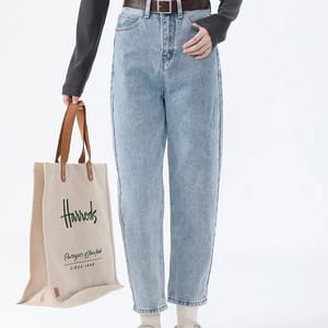 Vintage High Waist Harem Jeans for Women Ankle-Length Streetwear
