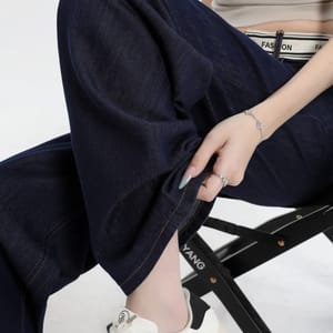 High Waist Wide Leg Straight Jeans for Women Soft Vintage Denim