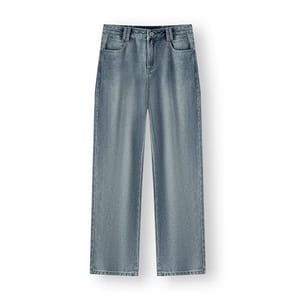 Women’s Fleece-Lined Wide Leg Jeans Winter Floor-Length Casual Pants
