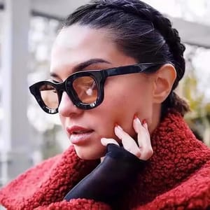 Trendy Vintage Oval Sunglasses with Leopard Frame and UV400 Lenses Sorvino - Women's Round Sunglasses 2